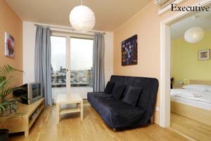 3 person executive 1 room apartment with an extra bed, and private facilities